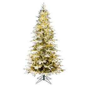 9' x 57" Pre-Lit Artificial Flocked Kamas Fraser Fir Tree with 1700 Warm White LED Lights