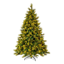 Vickerman 6.5' x 56" Emerald Mixed Fir Artificial Christmas Tree with Warm White LED Lights.