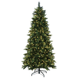 Vickerman 7.5' x 45" Southern Mixed Spruce Artificial Christmas Tree with Warm White LED Lights.