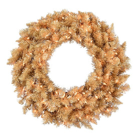 24" Pre-Lit Gold Fir Wreath with 50 Clear Dura-Lit Lights