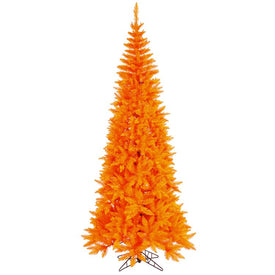 7.5' x 40" Unlit Artificial Orange Slim Fir Tree with 1238 Tips