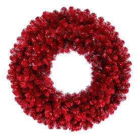 48" Unlit Artificial Deluxe Red Tinsel Wreath with 720 Tips