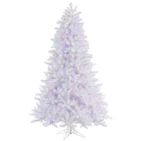 6.5' x 49" Pre-Lit Artificial Crystal White Pine Tree with 550 Multi-Color LED Lights