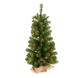 42" x 20" Pre-Lit Artificial Felton Pine Tree with 100 Multi-Color Lights