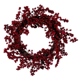 24" Unlit Artificial Red Berry Indoor/Outdoor Wreath