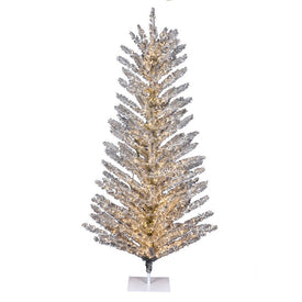 6' x 43" Pre-Lit Artificial Vintage Aluminum Tree with 850 Warm White 3MM LED Lights