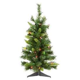 30" Pre-Lit Artificial Imperial Pine Tree with 96 Tips and 50 Multi-Color Lights