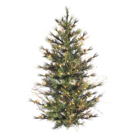 2' x 24" Pre-Lit Artificial Mixed Country Wall Tree with 50 Clear Dura-Lit Lights