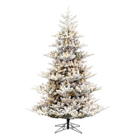 7.5' x 61" Pre-Lit Artificial Flocked Hudson Tree with 800 Warm White Dura-Lit LED Lights