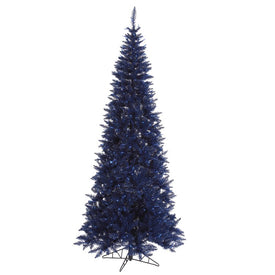 7.5' x 40" Unlit Artificial Navy Blue Slim Fir Tree with 1238 Tips