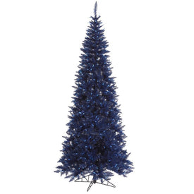 7.5' x 40" Pre-Lit Artificial Navy Blue Slim Tree with 1238 Tips and 500 Blue Dura-Lit Lights