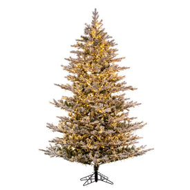 7.5' x 60" Pre-Lit Artificial Flocked Kiana Tree with 1850 Color-Changing 3MM LED Lights