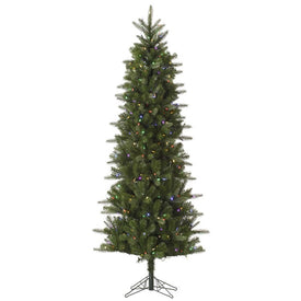 6.5' x 34" Pre-Lit Artificial Carolina Pencil Tree with 350 Multi-Color LED Lights