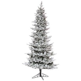 6.5' x 39" Unlit Artificial Flocked Slim Kiana Pine Tree with 1385 Tips