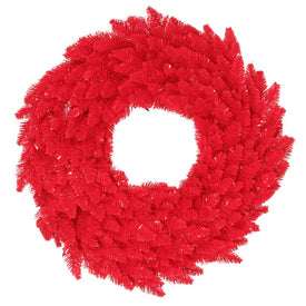 24" Pre-Lit Artificial Red Wreath with 210 Tips and 50 Red Dura-Lit LED Lights