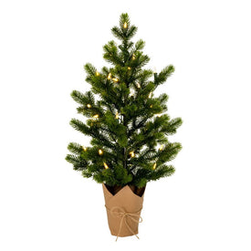 24" x 14" Pre-Lit Artificial Bryson Spruce Tree with 35 Warm White Dura-Lit LED Lights