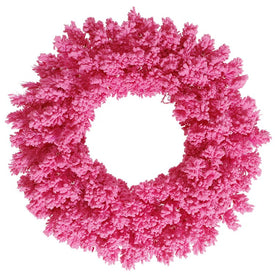 30" Unlit Artificial Flocked Pink Fir Wreath with 180 Tips