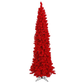 5.5' x 22" Unlit Artificial Flocked Red Pencil Fir Tree with 375 Tips