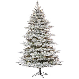 7.5' x 60" Pre-Lit Artificial Flocked Kiana Tree with 750 Warm White Dura-Lit LED Lights