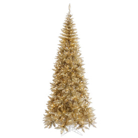 9' x 46" Pre-Lit Artificial Champagne Slim Tree with 700 Warm White Dura-Lit LED Lights