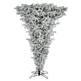 5.5' x 40" Pre-Lit Artificial Flocked Upside Down Tree with 619 Tips and 300 Clear Dura-Lit Lights