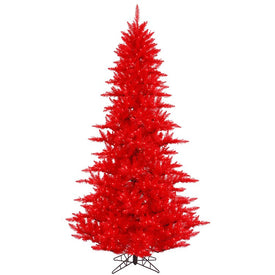 3' x 25" Pre-Lit Artificial Red Fir Tree with 234 Tips and 100 Red Dura-Lit Lights