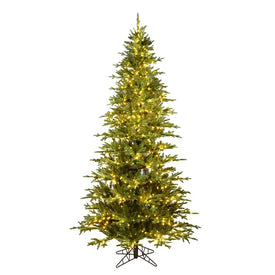 7.5' x 48" Pre-Lit Artificial Kamas Fraser Fir Tree with Fir Tree with 1200 Warm White 3MM LED Lights