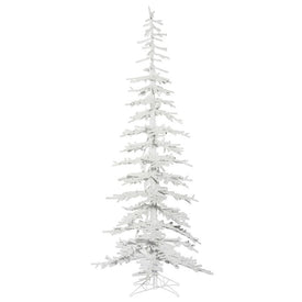 7.5' x 34" Unlit Artificial Flocked Kuna Pine Tree with 650 Tips
