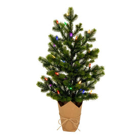 24" x 14" Pre-Lit Artificial Bryson Spruce Tree with 35 Multi-Color Dura-Lit LED Lights