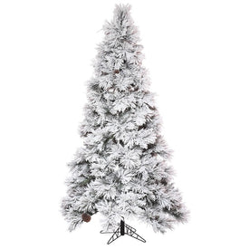 6.5' x 42" Unlit Artificial Flocked Slim Atka Pine Tree with 510 Tips