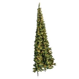 7.5' x 50" Pre-Lit Artificial Chapel Half Tree with 450 Clear Dura-Lit Lights