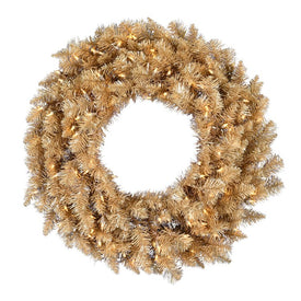 36" Pre-Lit Artificial Gold Fir Wreath with 150 Warm White Dura-Lit LED Lights