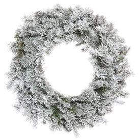 24" Unlit Artificial Flocked Kiana Wreath with 220 Tips