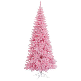 6.5' x 34" Pre-Lit Artificial Pink Slim Fir Tree with 948 Tips and 400 Pink Dura-Lit Lights