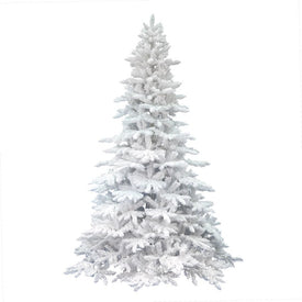 7.5' x 65" Unlit Artificial Flocked White Spruce Tree with 1650 Tips