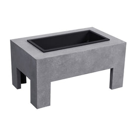 Monolith Wood-Burning Fire Basin - Light Gray Cement - OPEN BOX