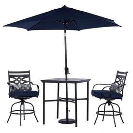 Montclair 3-Piece High-Dining Set with 2 Swivel Chairs, 33" Square Table and 9-Ft. Umbrella