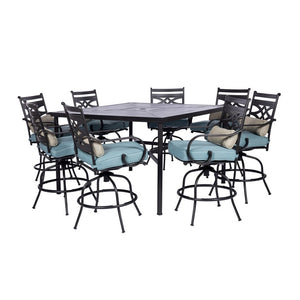 MCLRDN9PCBRSW8-BLU Outdoor/Patio Furniture/Patio Dining Sets