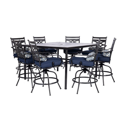 MCLRDN9PCBRSW8-NVY Outdoor/Patio Furniture/Patio Dining Sets