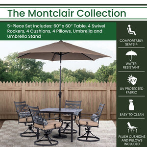 MCLRDN5PCSQSW4-SU-T Outdoor/Patio Furniture/Patio Dining Sets