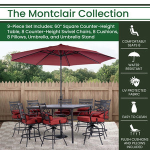 MCLRDN9PCBRSW8-SU-C Outdoor/Patio Furniture/Patio Dining Sets