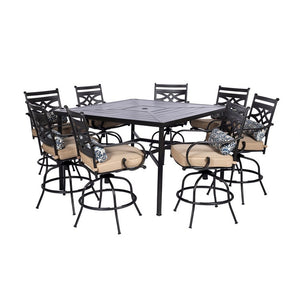 MCLRDN9PCBRSW8-TAN Outdoor/Patio Furniture/Patio Dining Sets