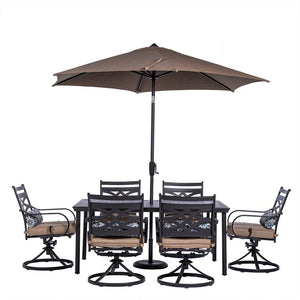 MCLRDN7PCSQSW6-SU-T Outdoor/Patio Furniture/Patio Dining Sets