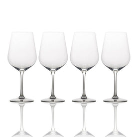 Gianna Ombre 15.25 oz Smoke White Wine Glasses Set of 4