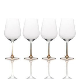 Gianna Ombre Amber Red Wine Glasses Set of 4