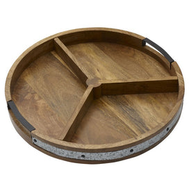 Gourmet Basics by Galvanized Band Lazy Susan Serving Tray