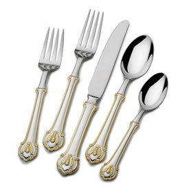Napoleon Bee Gold Accent 45-Piece Stainless Steel Flatware Set, Service for 8