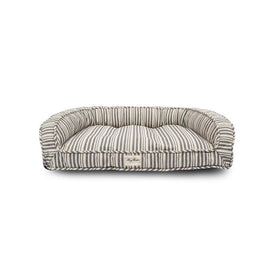 Market Stripe Medium Ortho Lounger Pet Bed - Gray/Natural