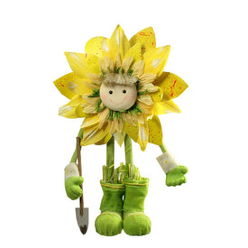 20.5" Green and Yellow Spring Floral Standing Sunflower Decorative Figure