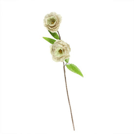 40" Ivory and Green Floral Craft Artificial Spring Spray